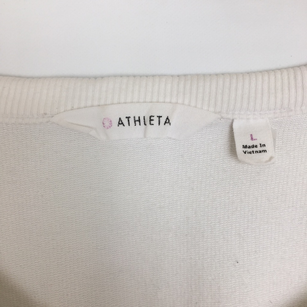 Athleta Citytime Mesh Shoulder Crewneck Sweatshirt Top White Women’s Size Large - Picture 8 of 15